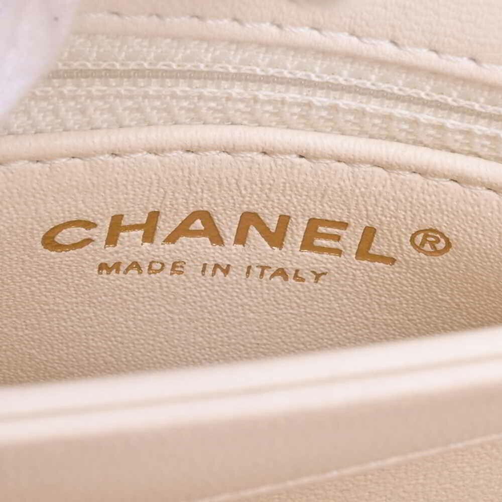 CHANEL Chanel lambskin matelasse here mark trendy CC chain handbag white ladies - Picture 7 of 10